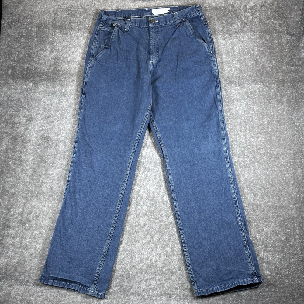Carhartt Jeans Men's 36x34 Blue Denim Carpenter Flame Resistant FR 290-83